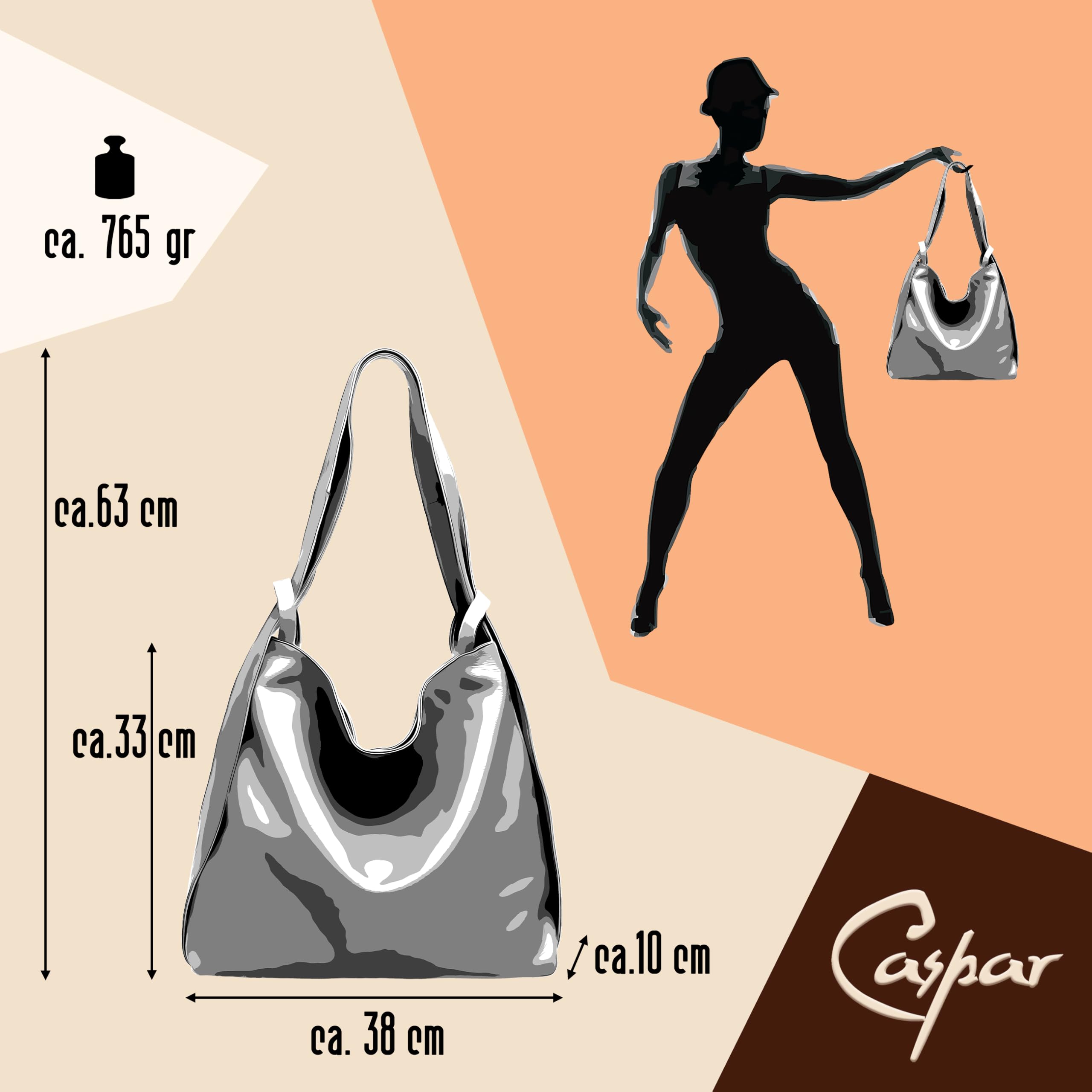 Caspar 2in1 Große Leder Rucksack Schultertasche XL Elegante Damen Handtasche - PREMIUM LINE - Modell No.786 - Made in Italy