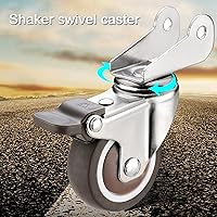Vista 4 de Ruedas giratorias que se pueden girar boca abajo, ruedas giratorias de goma resistente de 1.5/2 pulgadas, ruedas silenciosas para muebles de cuna