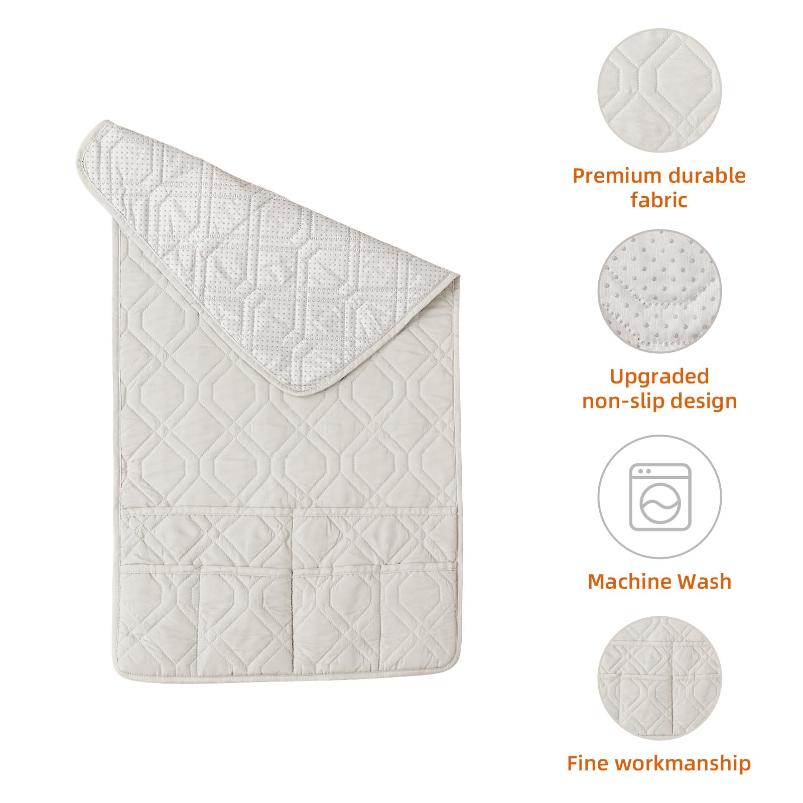 Copribraccioli Divano Con Tasca - Fodera Trapuntata Antiscivolo Per Poltrone E Sedie (1 Posto, Army Green) - Foto 10