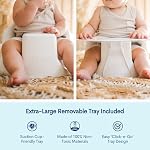 Upseat Baby Floor Seat Booster Chair for Sitting Up with Removable Tray for Meals and Playtime, Developed with Physiotherapists for Safe and Healthy Hip Development and Posture, Made in Canada (Coconut)