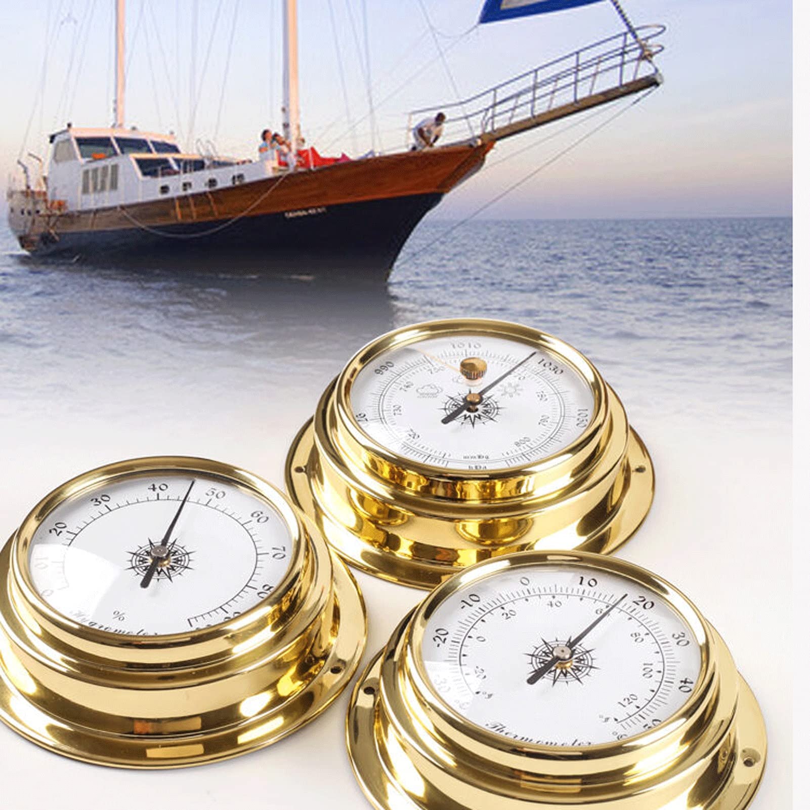 KEuLen Stazione Meteo Analogica, Orologio costiero marino da barca a vela for yacht fatto a mano in Cina