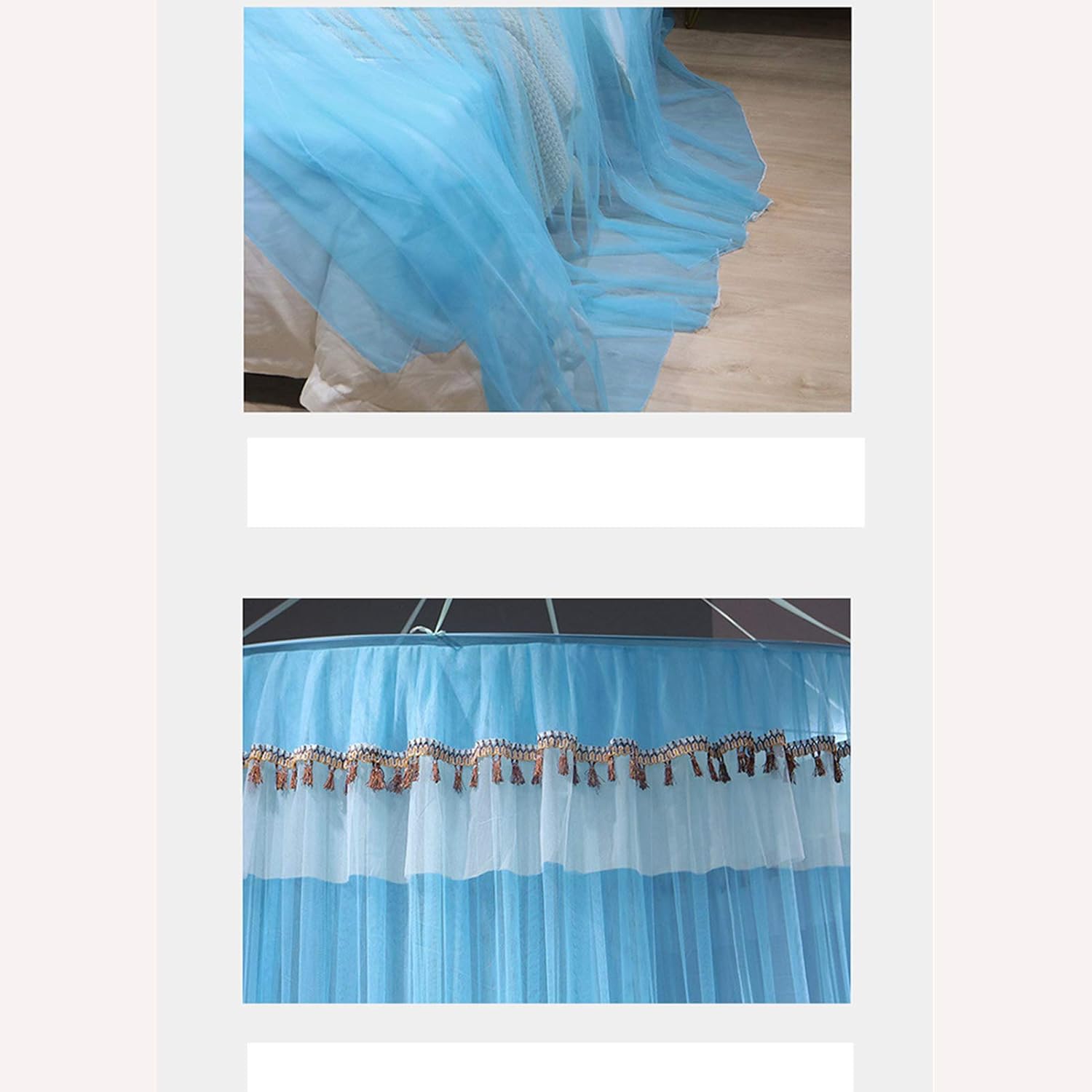 Princess Mosquito Net Bed Canopy Lace Mosquito Net for Girls Boys Adults Princess Bed Curtain Princess Play Tent Reading Nook Luxurious Elegant (Sapphire Blue 120 * 280cm)