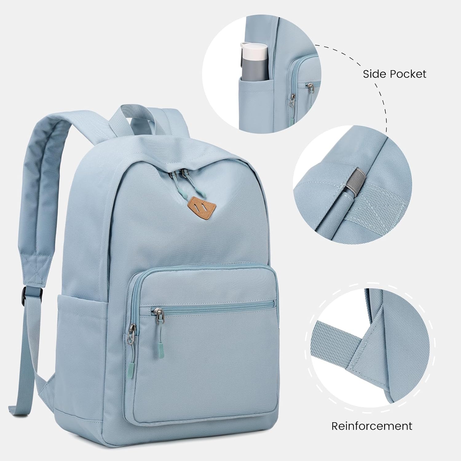 Lohol Classic Backpack for School Travel College, Durable Water Resistant Bookbag (Pink) - Image 5