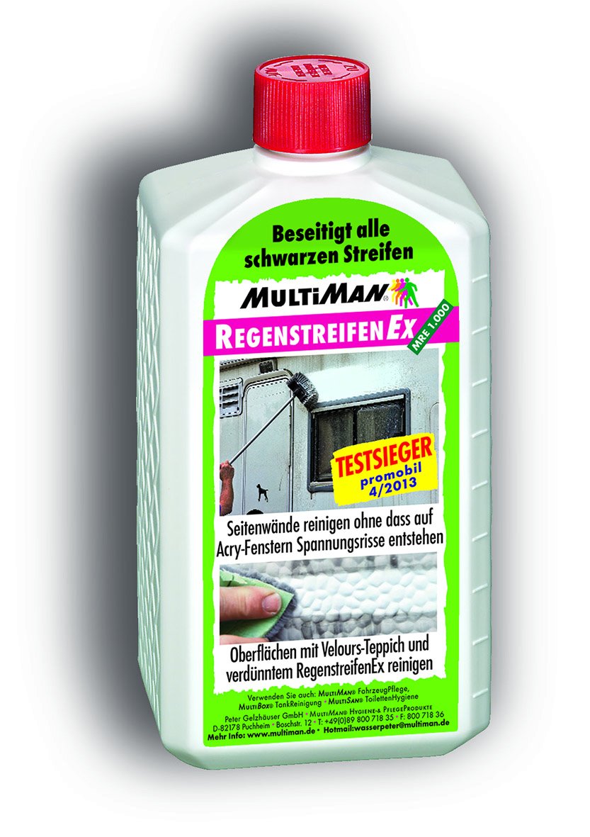 MultiMan RegenstreifenEx - 1l - Beseitigt Regenstreifen von Lack- und Kunststoffoberflächen