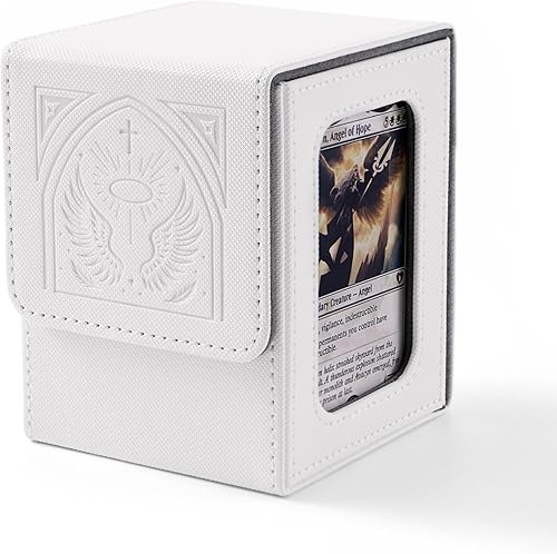 Venssu MTG Caja de Mazo con Pantalla de Commander, Estuche de Mazo de Cartas Angel que Cabe 100 Cartas con Doble Funda, Caja de Almacenamiento de