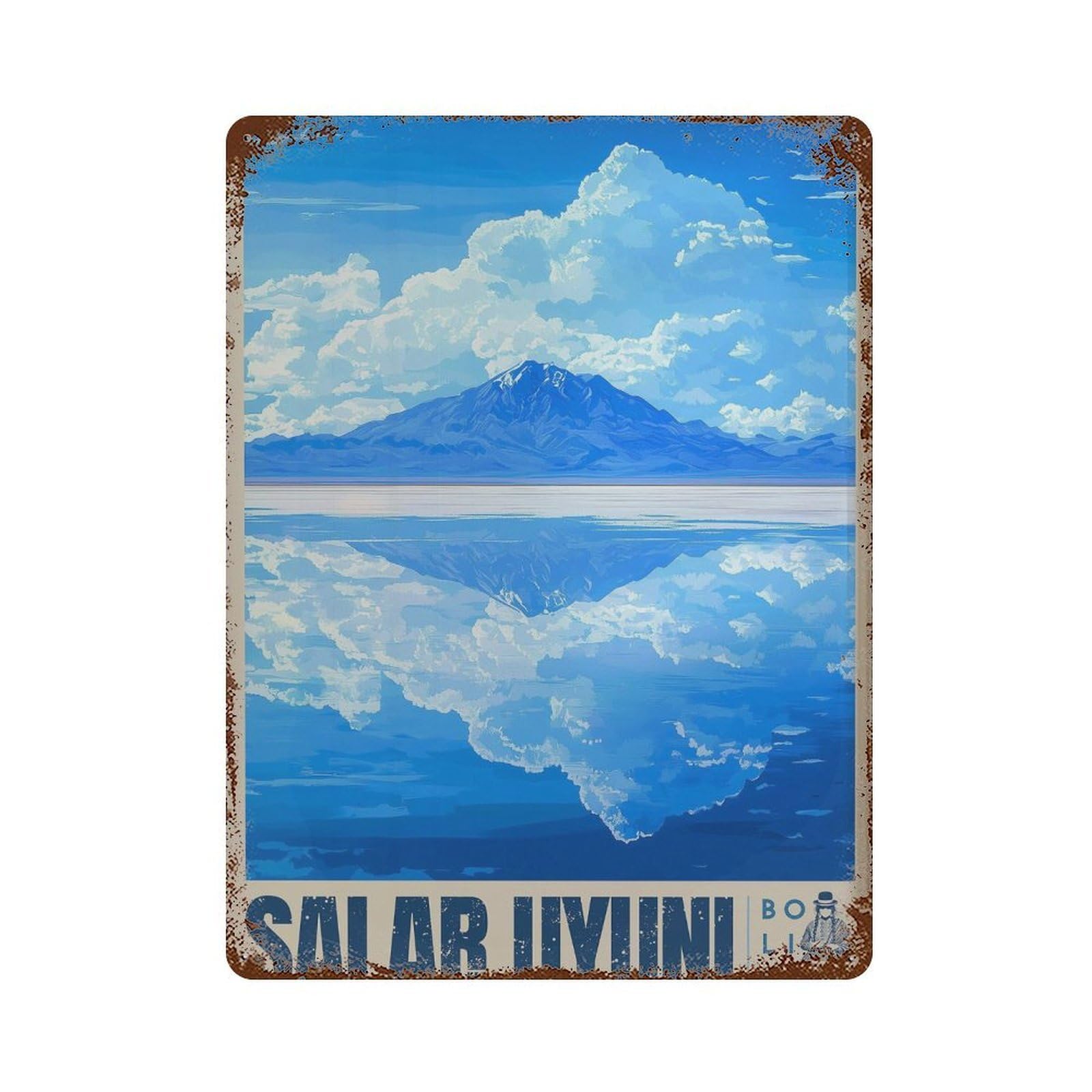 xiaoxiaoshen Salar De Uyuni Bolivia Travel Wall Decor Art Metal Tin Poster Modern Home Decor Art Home Bar Shop Decorations Vintage Sign 40x30cm