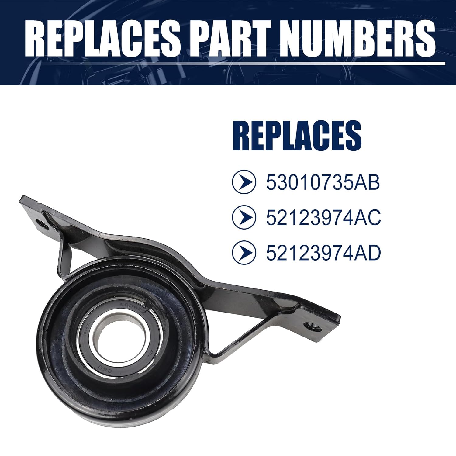 53010735AB Rear Driveshaft Center Support Carrier Bearing Compatible with Dodge Challenger 2015-2020,Charger 2015-2018,Chrysler 300 2015-2018 Engine 3.6L V6, 5.7L V8 52123974AC