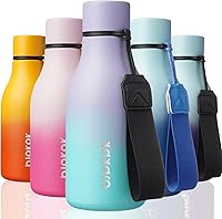 Vista 36 de BJPKPK Botellas de agua aisladas, botella de agua de metal de acero inoxidable de 18 onzas con correa, termo a prueba de fugas sin BPA, tazas