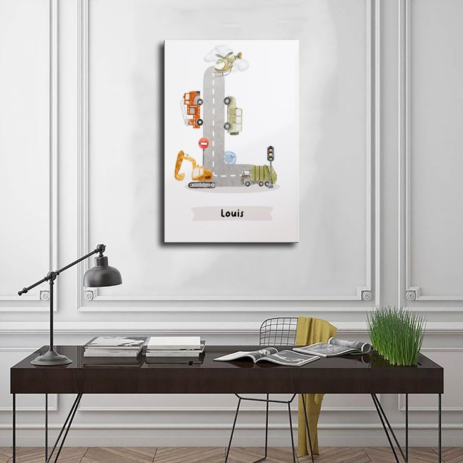 Poster sur toile à thèmes éducatifs Alphabet de A à Z (3) - Décoration pour chambre à coucher, bureau, chambre - Cadeau - 50 x 75 cm