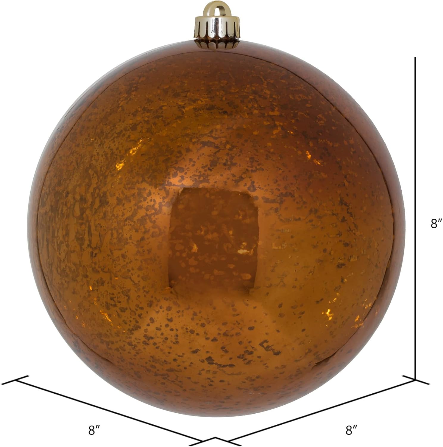 Vickerman 8" Copper Shiny Mercury Ball Ornament.