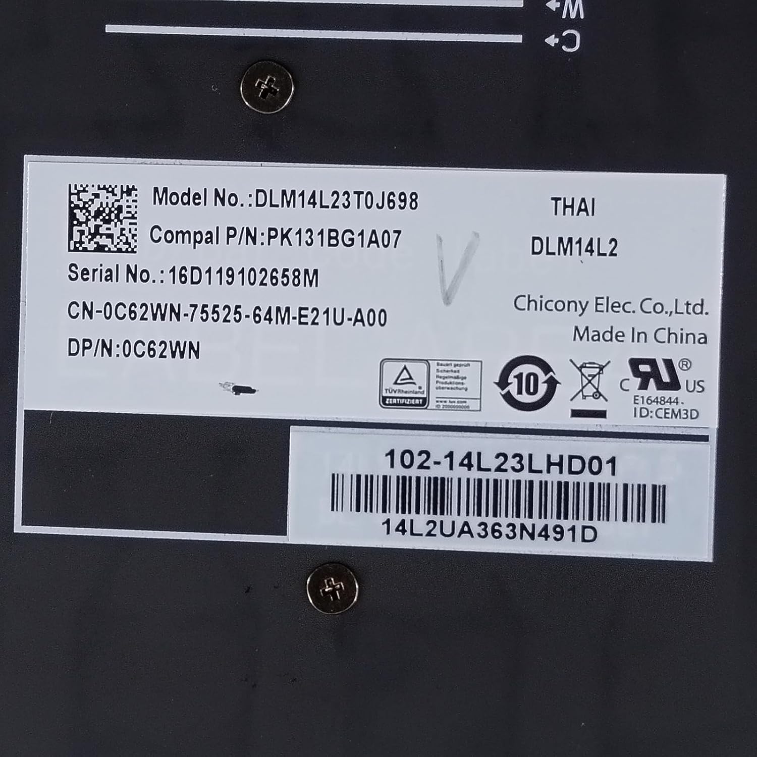 Replacement for Dell XPS 15 9560 Precision 5520 Palmrest US Keyboard Backlit 0Y2F9N Y2F9N image 5