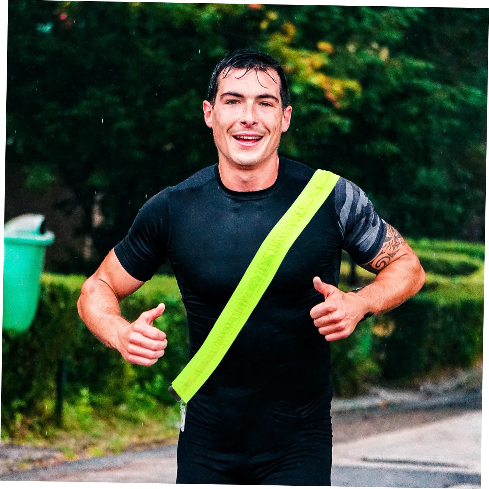 TOYANDONA Tirantes Cruzados Luminosos Luz LED Tren de rodaje Reflectante Corriendo Brazalete LED Correa de Hombro LED para Correr Equipo Nocturno Nylon Green
