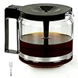𝟐𝟎𝟐𝟔 𝐔pgrade Carafe Compatible With Technivorm 89830 1.25L Glass Carafe, 10Cup/40oz Coffee Pot Compatible with Moccamaster KBG/KBGV/CDG Model Brewer, External Metal Ring Reinforcement.