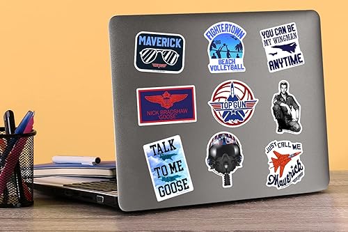 Miniatura 5 de Top Gun - Paquete variado de calcomanías de vinilo grandes de lujo, para laptop, botella de agua, álbumes de recortes, tableta, monopatín,