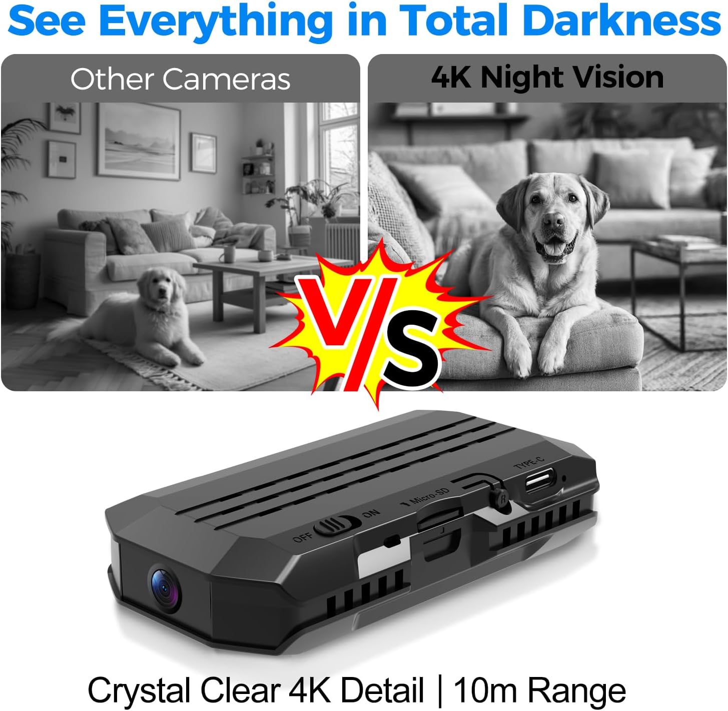 Mini 4G LTE Cellular Wireless Camera,100M SIM Inserted,4KHD with Video Recording Live Feed,3000mAh Larger Battery,No WiFi Camera with 160° Wide-Angle View,Night Vision,Motion Detection,AOV Low-Power