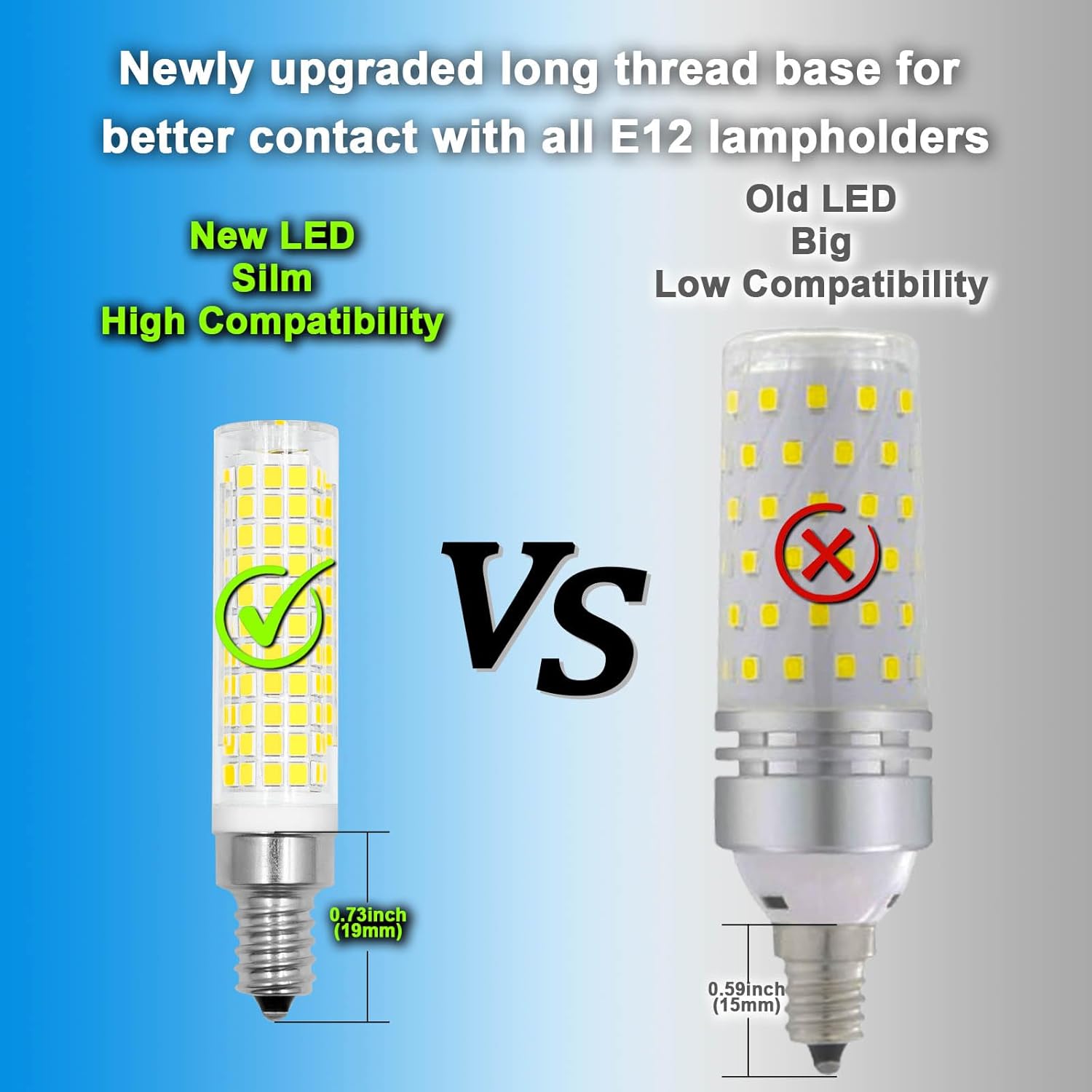 E12 Bulb Dimmable LED Candelabra Bulbs 100W Replacement C7 LED E12 Candelabra Bulb Small Edison Chandelier Light Bulbs Daylight White Bright 110V T6 E12 LED 10W Ceiling Fan Pendant Lighting 4-Pack