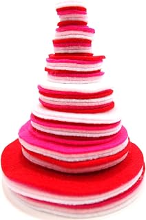Playfully Ever After Pink, Light Pink, Red & White Craft Felt Circles (Mixed Size Pack - 56pc)