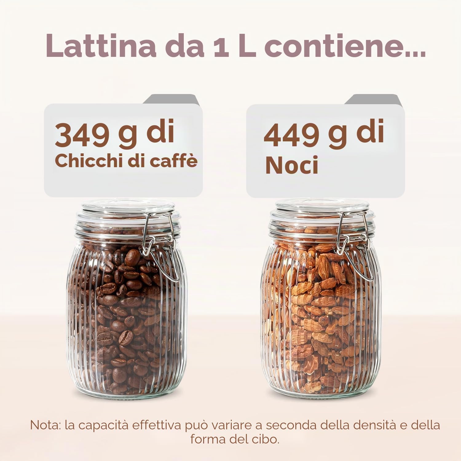 ComSaf 3 Pezzi Barattoli Vetro con Coperchio a Clip 1000ml, Barattolo Vetro Ermetico per Famiglie e Appassionati di Cucina, Mantiene Freschi Cereali e Biscotti, Ideale per Dispensa e Piano Cucina