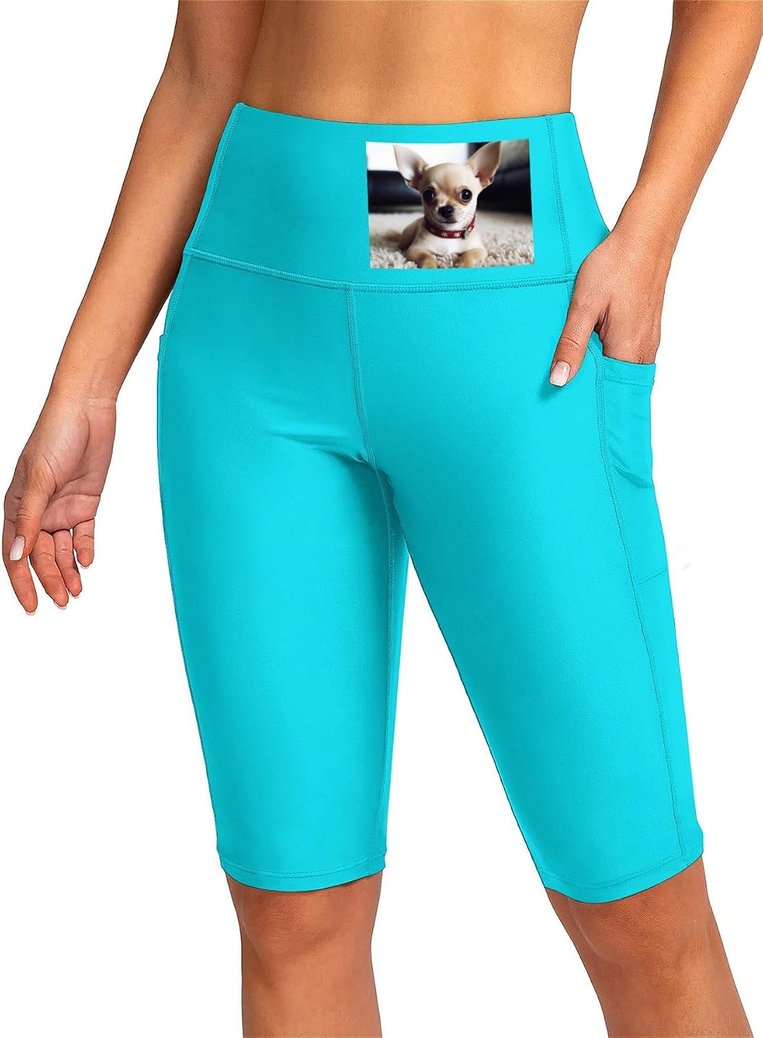 Cute Chihuahua Swim Shorts with Pockets, Bottoms Swimwear, Women's Swim Pants, Bathing Suit Leggings XX-Large (xx_l)