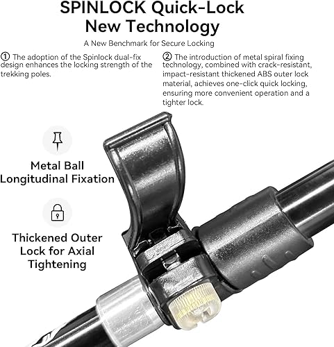 Miniatura 7 de PARDUS Bastones de senderismo ligeros y ajustables (1 bastón)  Senderismo, senderismo y viajes para hombres, mujeres, excursionistas, mochileros y