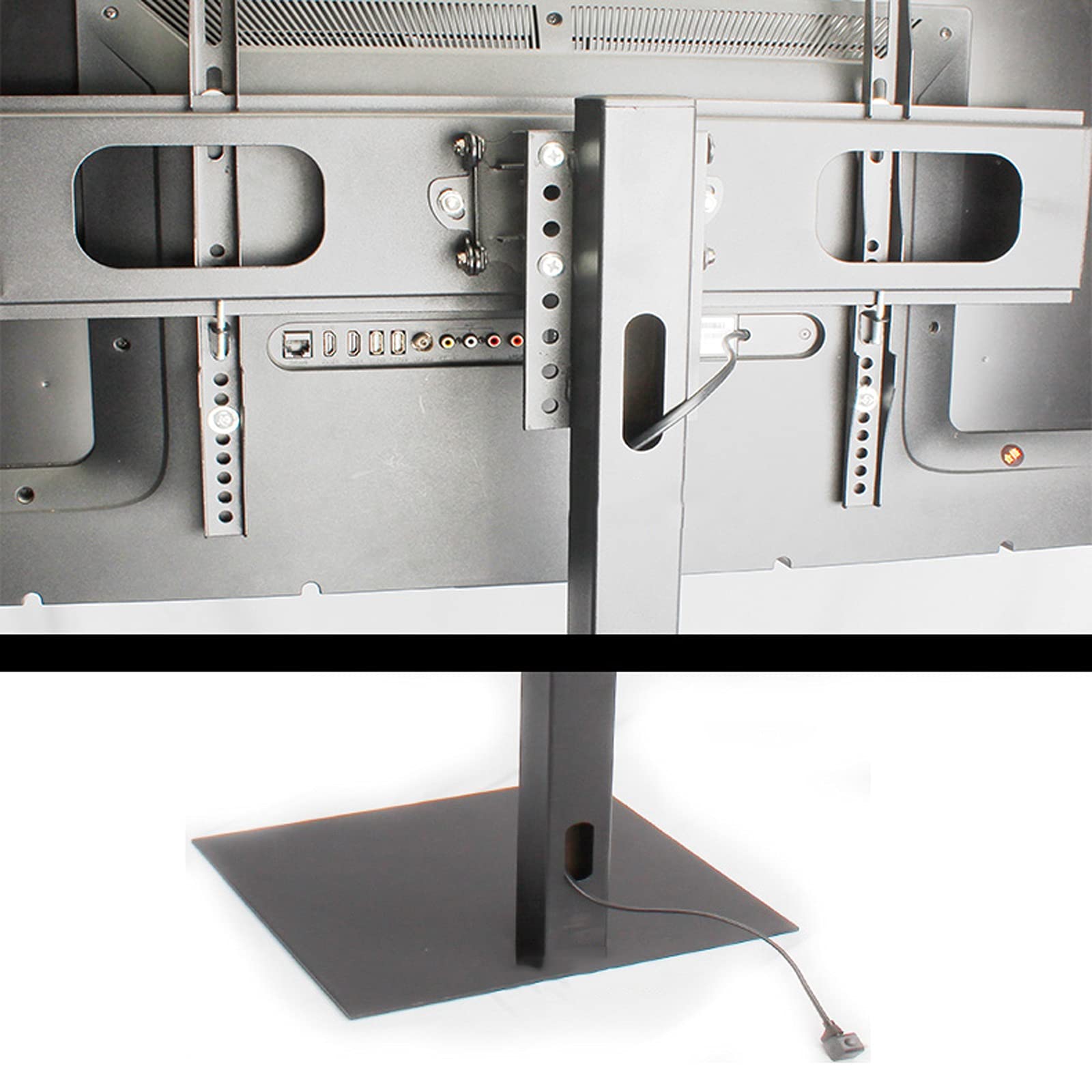 Soporte de TV de Piso Soporte de TV de Piso Montaje de Monitor de TV móvil Soporte Giratorio e inclinable Soporte Universal para TV LCD de 32" a 55" Altura Ajustable, soporta hasta