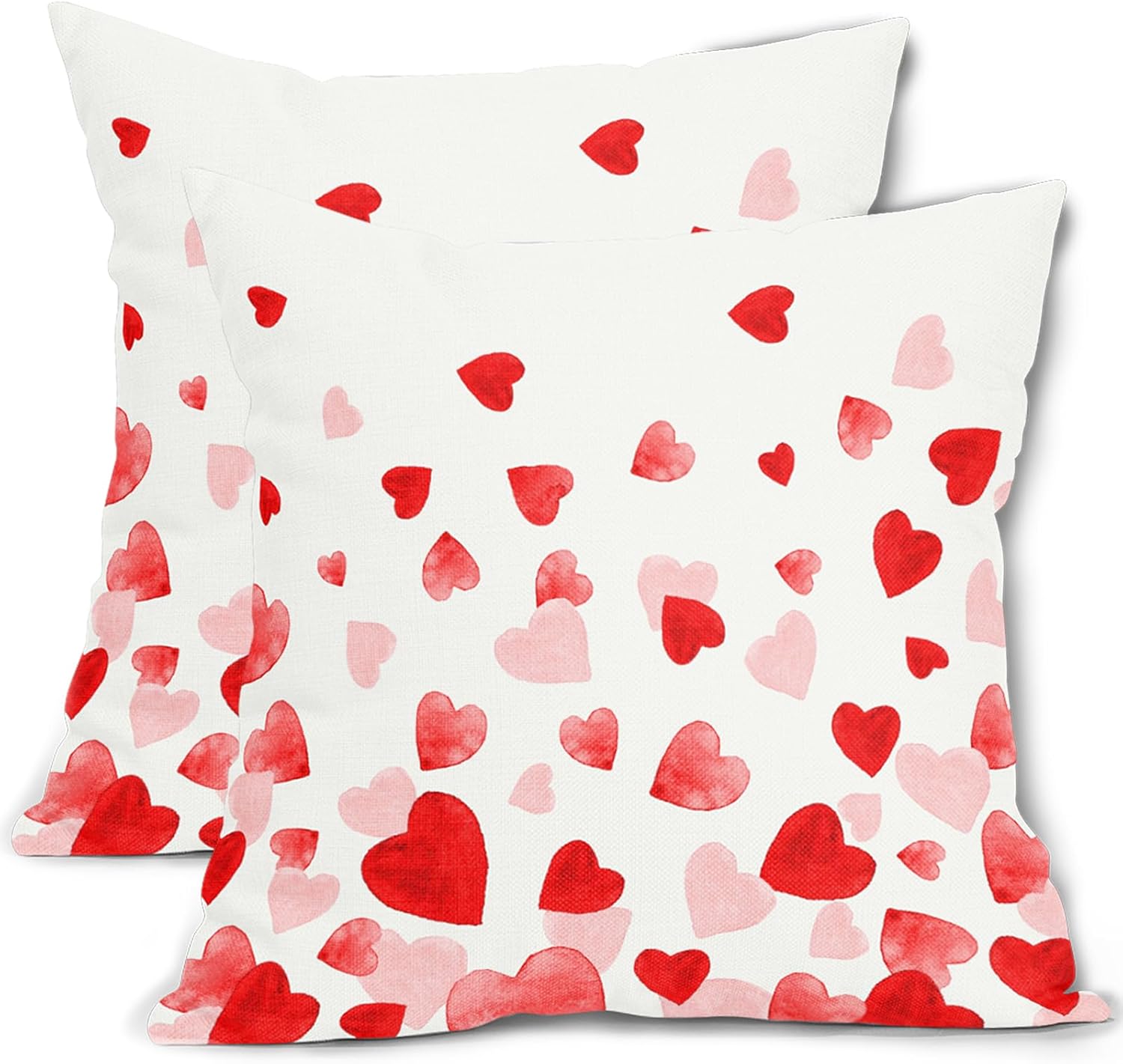 Valentine Pillow Covers 18x18 Inch Pink Love Heart Throw