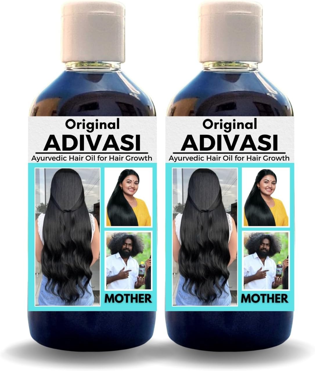 Adivasi Ayurvedic Hair Oil with Onion, Rosemary, Castor, Amla, Almond, Coconut, Brahmi & Bhringraj | Reduces Hair Fall & Supports Healthy Growth | For Men & Women | Pack of 2