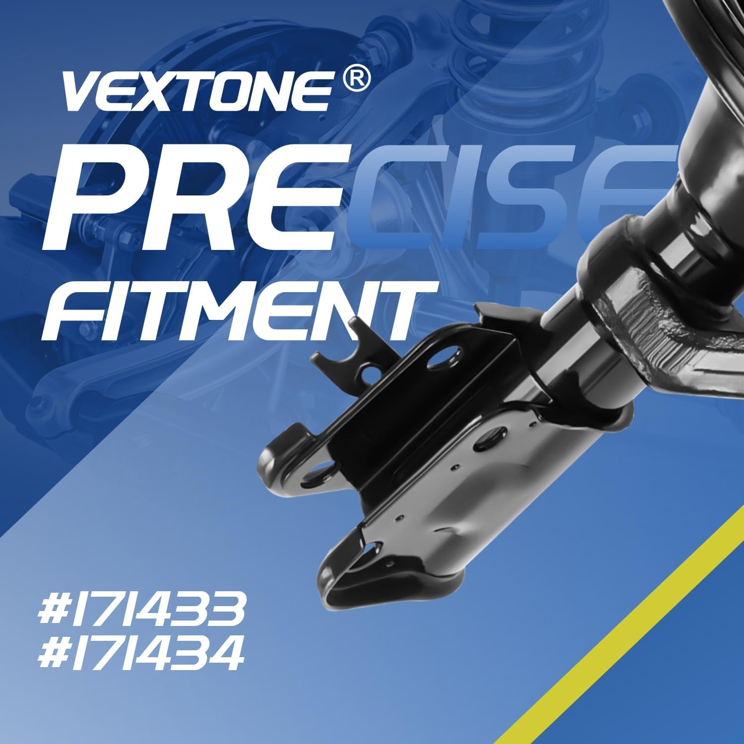 Vextone - Pair Front Struts Shock Absorbers Complete Assembly - Fit for 2001 2002 Honda Civic Coupe/Sedan 1.7L (No Si) - Driver & Passenger Side Replace 171433 171434 Ready Strut (Set of 2)