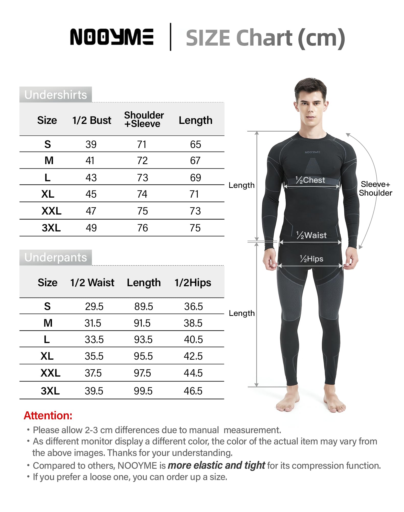 NOOYME Wtx-93101 Jeu de Couches de Base Homme