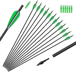 GPP Archery Carbon 30-Inch Targeting/Hunting Arrows Field Points Replaceable Tips for Recuve Bow & Compound Bow