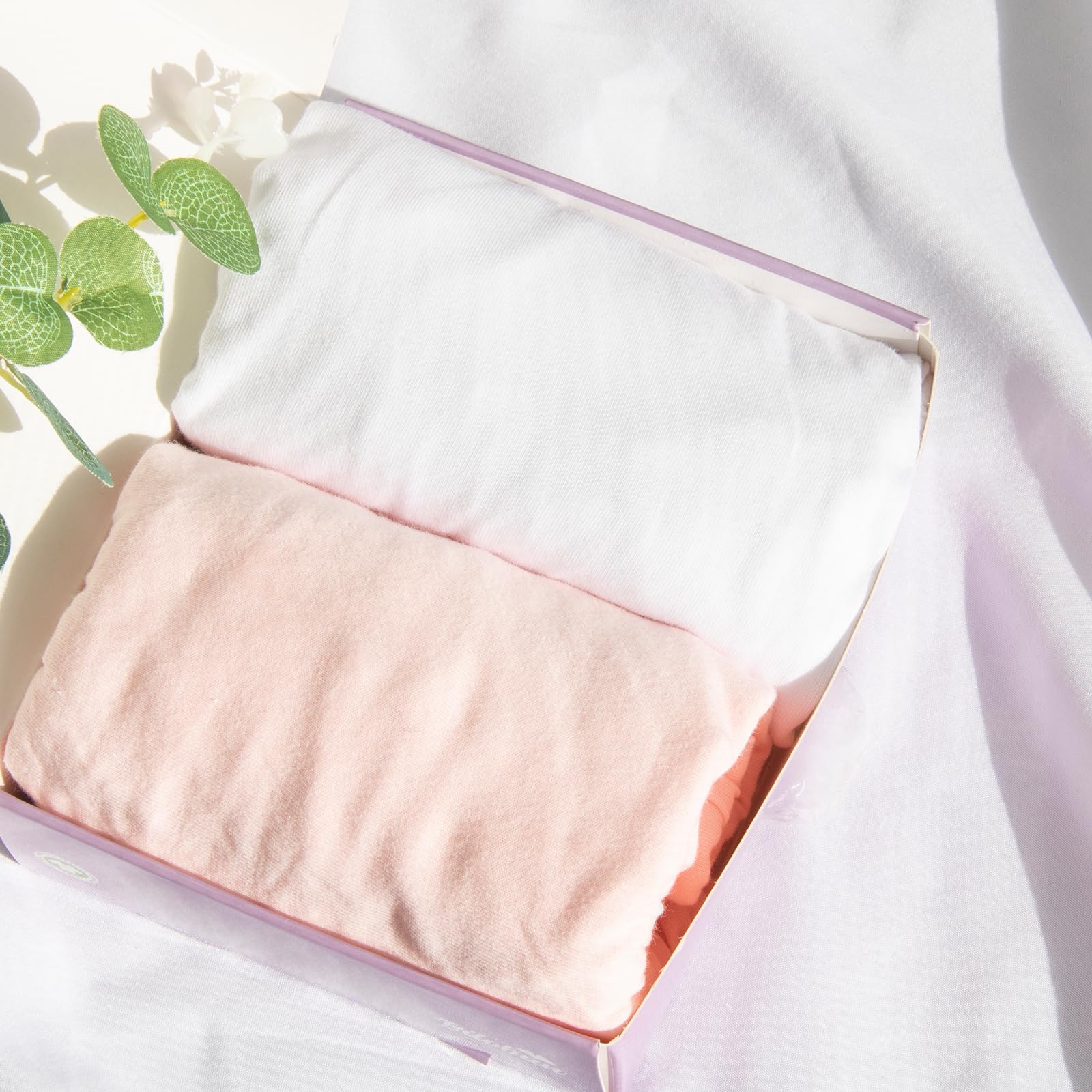 Bassinet Sheets Fit for MMBABY, HARPPA Cuddly™ 3 in 1 and AMKE Baby Bassinet(33"x19"), 100% Cotton, 2 Pack, Ultra Soft Bassinet Sheet, White and Pink