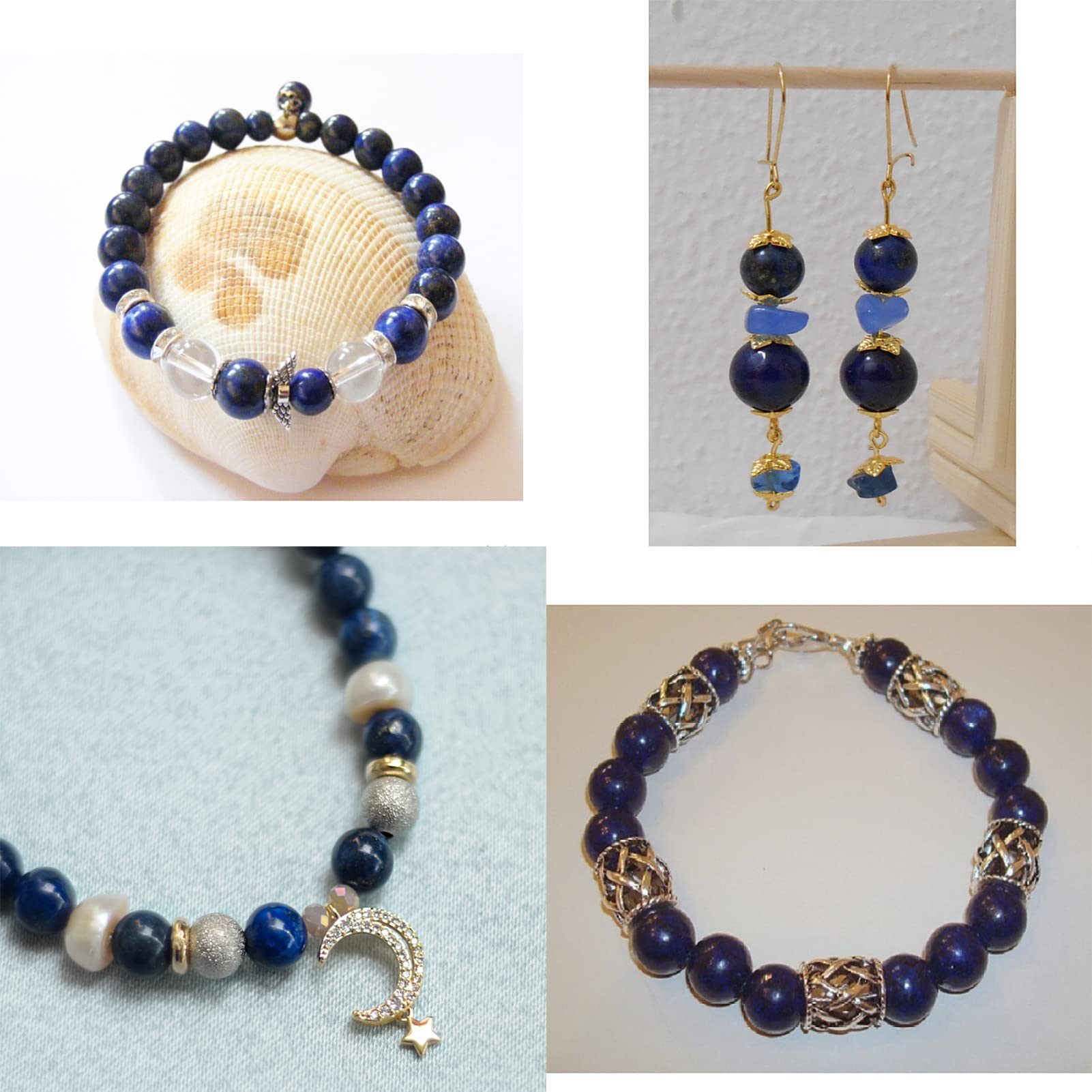 Cheriswelry 10 sznurków naturalne Lapis Lazuli koraliki sznur 10 mm barwiony kamień szlachetny okrągły dystans luźne koraliki do biżuterii naszyjnik bransoletka kolczyki