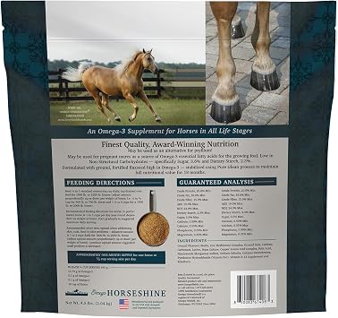 Omega Horseshine, The Omega 3 Flaxseed Supplement for Horses, 4.5 lb