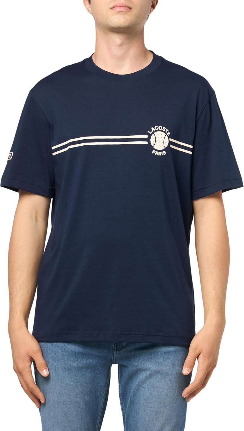 Lacoste Men's Printed Embroidered Cotton Jersey T-Shirt
