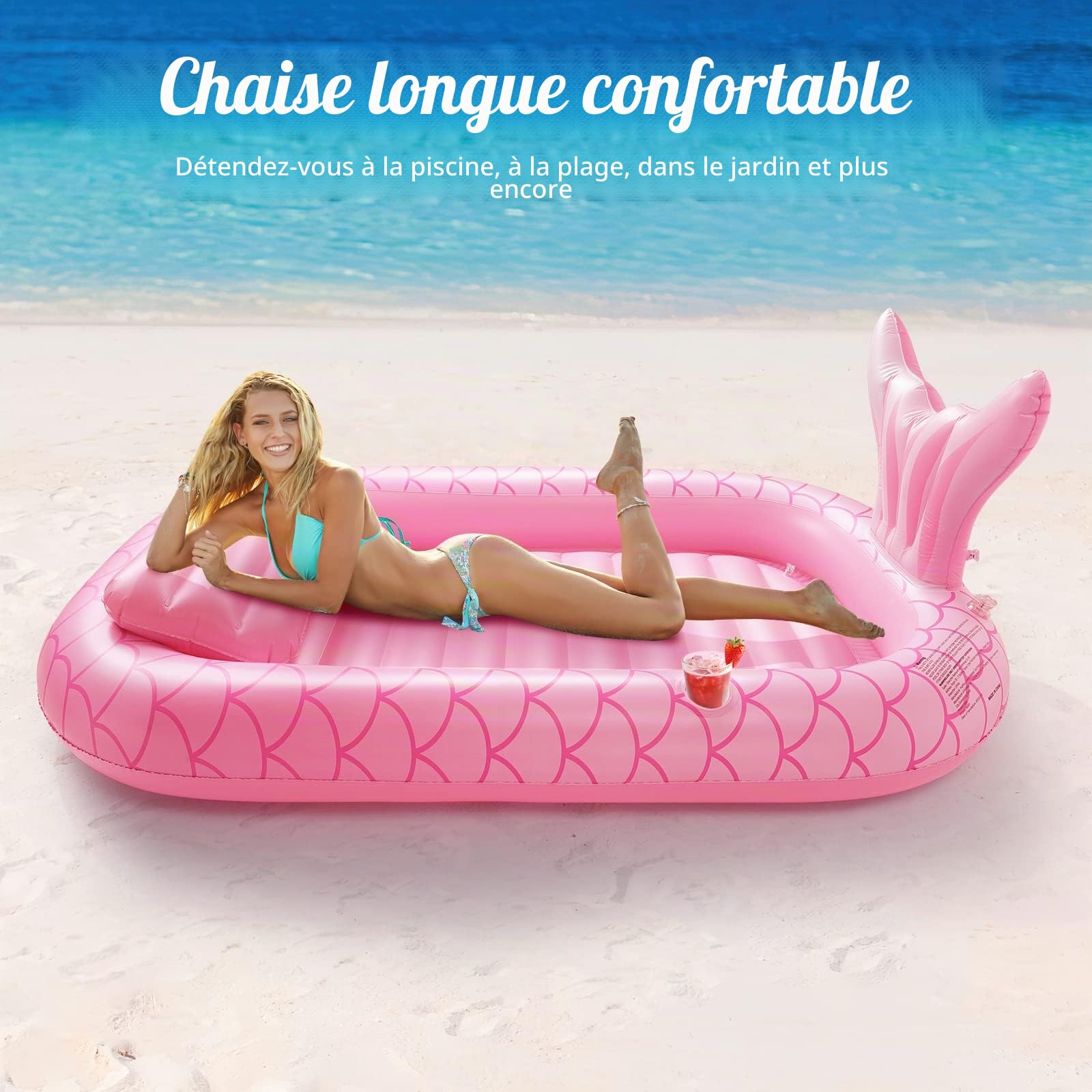 HeySplash Matelas Gonflable Piscine en PVC, Flotteur Gonflable Piscine en Baleine, Bouée Piscine d'eau avec Porte-gobelet, Matelas Flottant de Piscine Hamac d'eau Gonflable pour Adultes Enfants