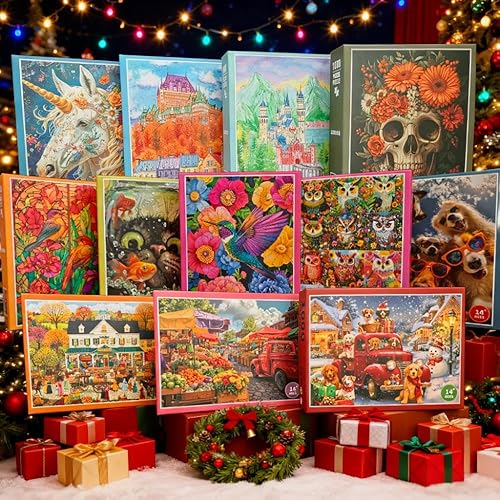 Miniatura 6 de Rompecabezas floral de 1000 piezas de esqueleto vintage para adultos, desafiante arte de esqueleto oscuro de Halloween, acabado mate premium, 27.56