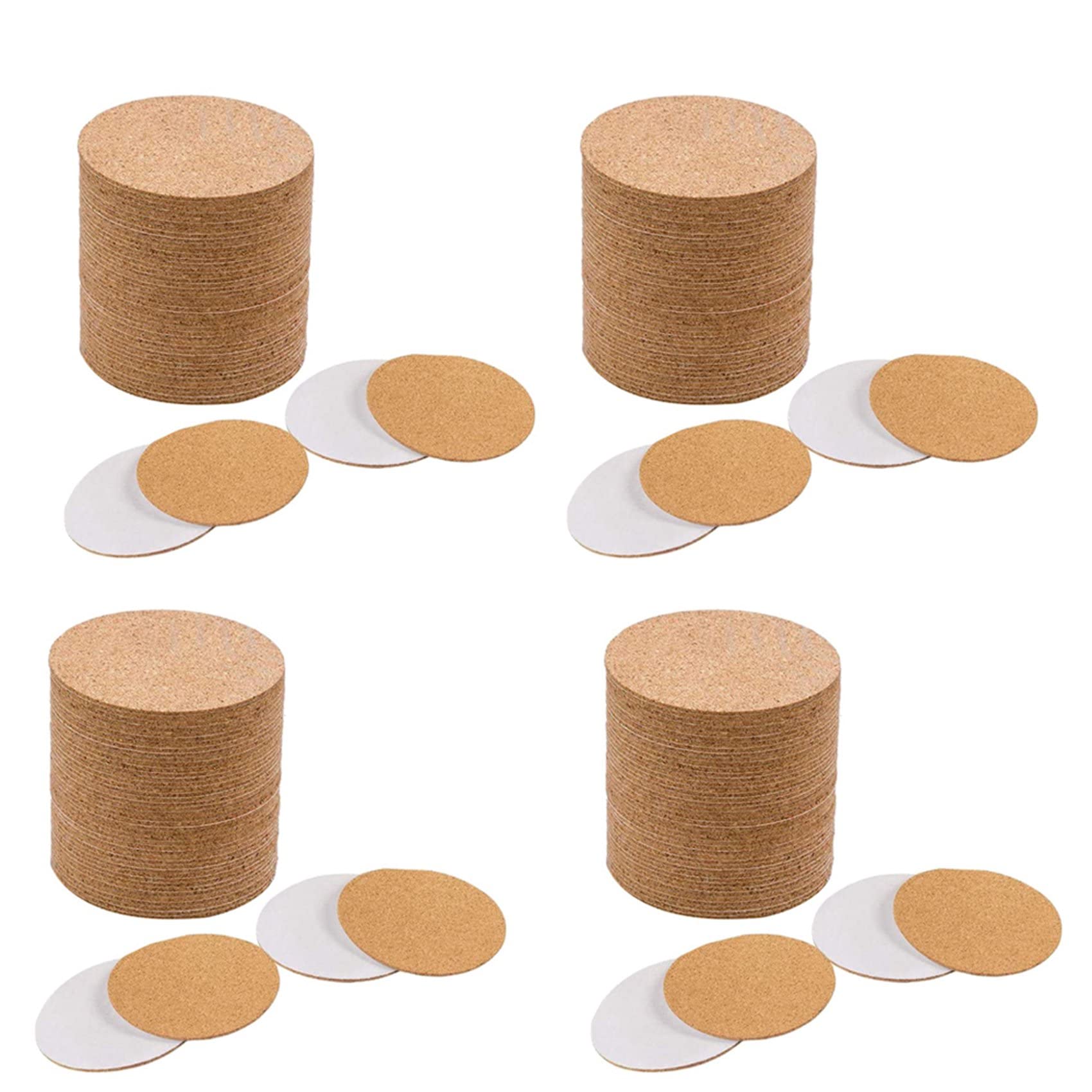 Hndhbfgrt Self-Adhesive Cork Coasters,Cork Mats Cork Backing Sheets for Coasters and DIY Crafts Supplies (320, Round)