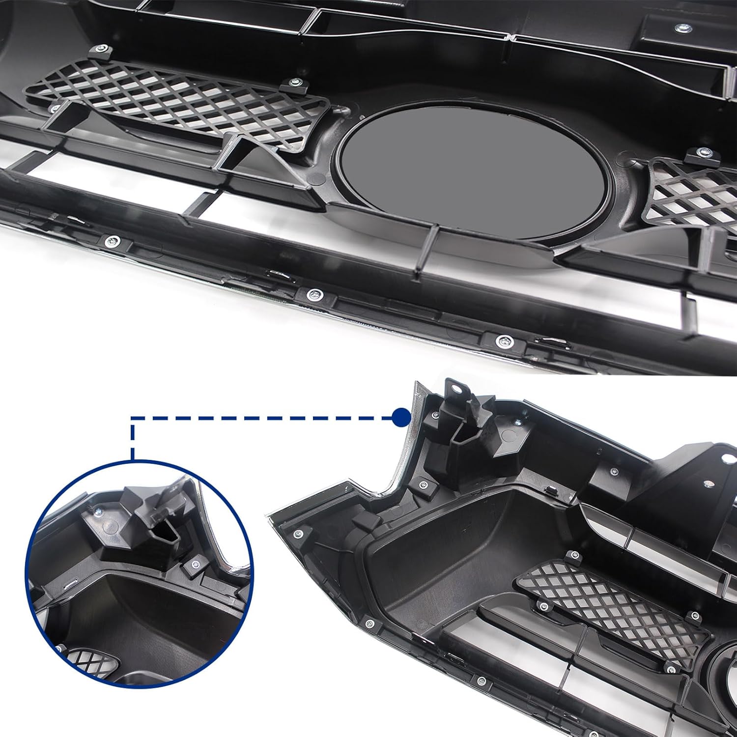 Bewild Front Grille Bumper Mesh Grill Assembly Fit For 2012 2013 2014 2015 Toyota Tacoma Pickup Truck 5310004481C0, TO1200352 (Chrome)