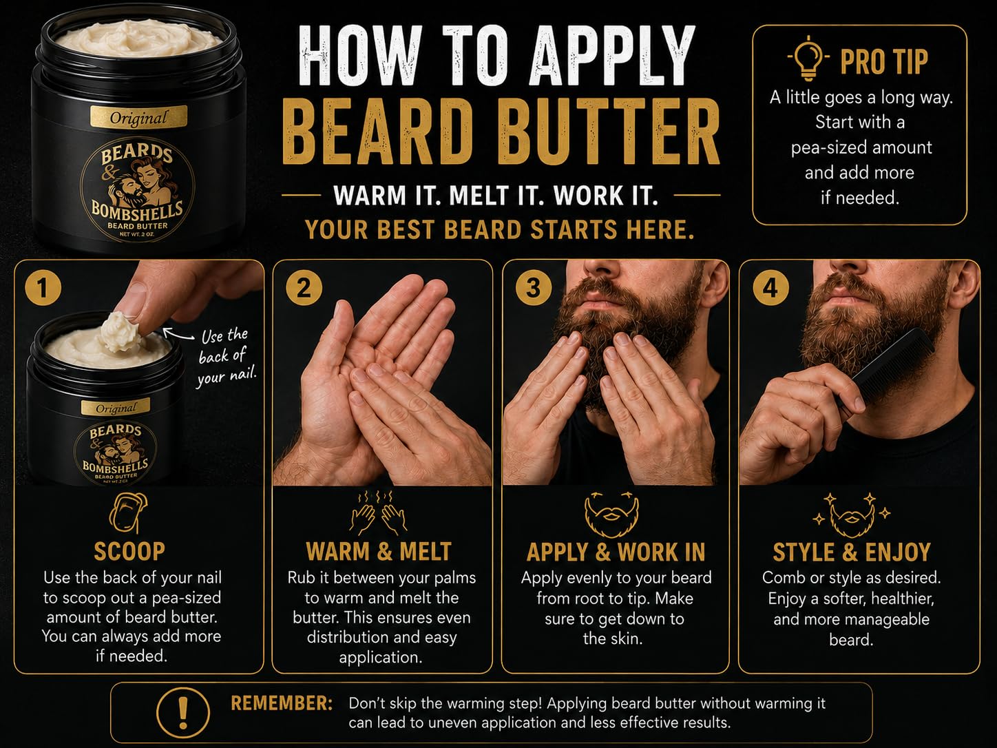 Beards & Bombshells Hydrating Beard Butter, Light Whipped, Non-Greasy, Softens Hair, Tames Frizz, Adds Light Shape (Masculine Cologne-inspired)