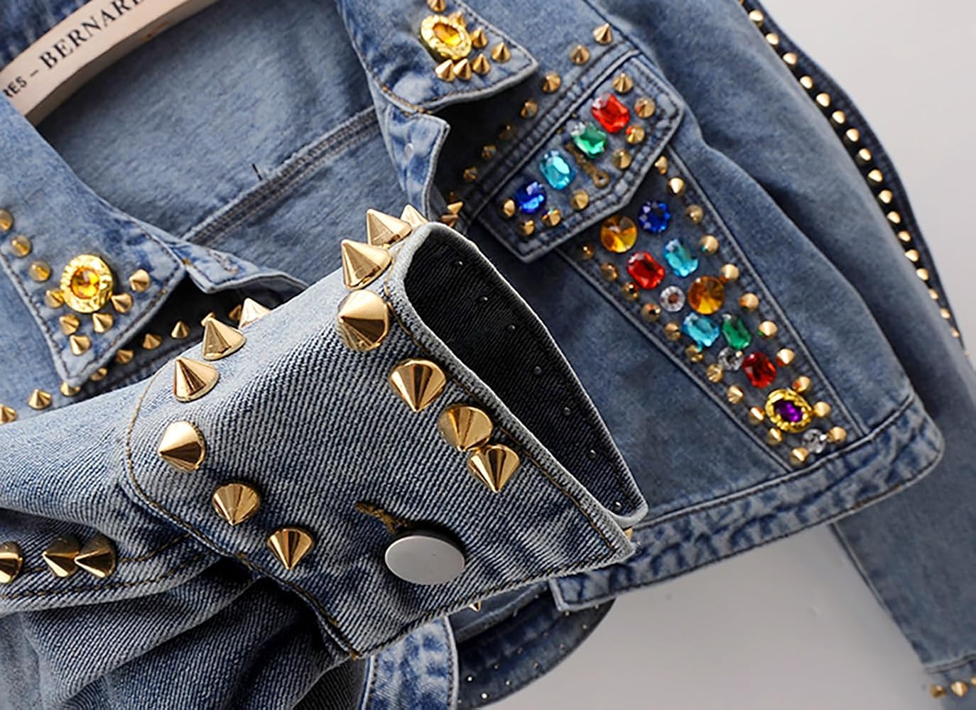 BlueFire2015 Women's Retro Rivet Long Sleeve Denim Jacket