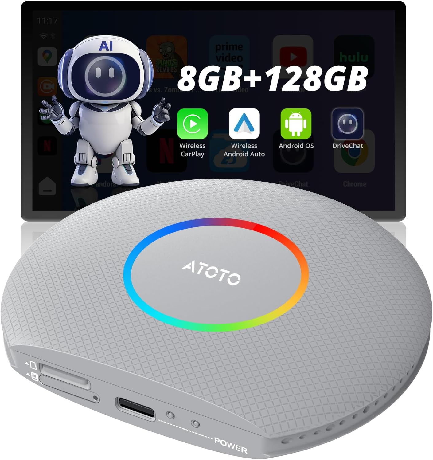 Amazon.com: ATOTOZONE CB6 CarPlay AI Box & Android AI Box, Wireless ...