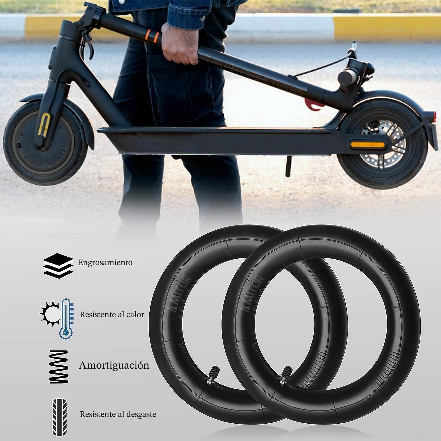Xiaomi M365 Pro 2 1S Scooter Eléctrico Cámara Patinete 8 1/2 x2 8.5 Pulgadas 50/75-6.1 Neumáticos Interiores