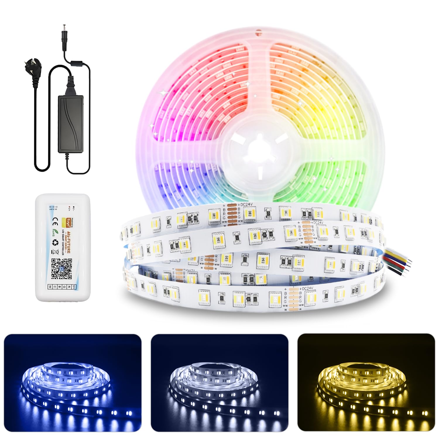 Cozylady Alexa Striscia LED 30, Sart WiFi RGB Strisce LED Controllata Da Telecoando, App E - Foto 10