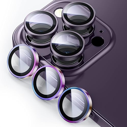WSKEN Protector de lente de cámara para iPhone 14 ProiPhone 14 Pro Max, modo de disparo nocturno Protector de pantalla de vidrio templado HD,