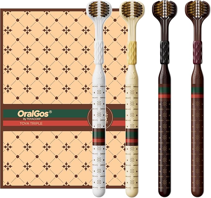 Kit 4 Escovas de Dente OralGos com Cerdas Triplas Macias