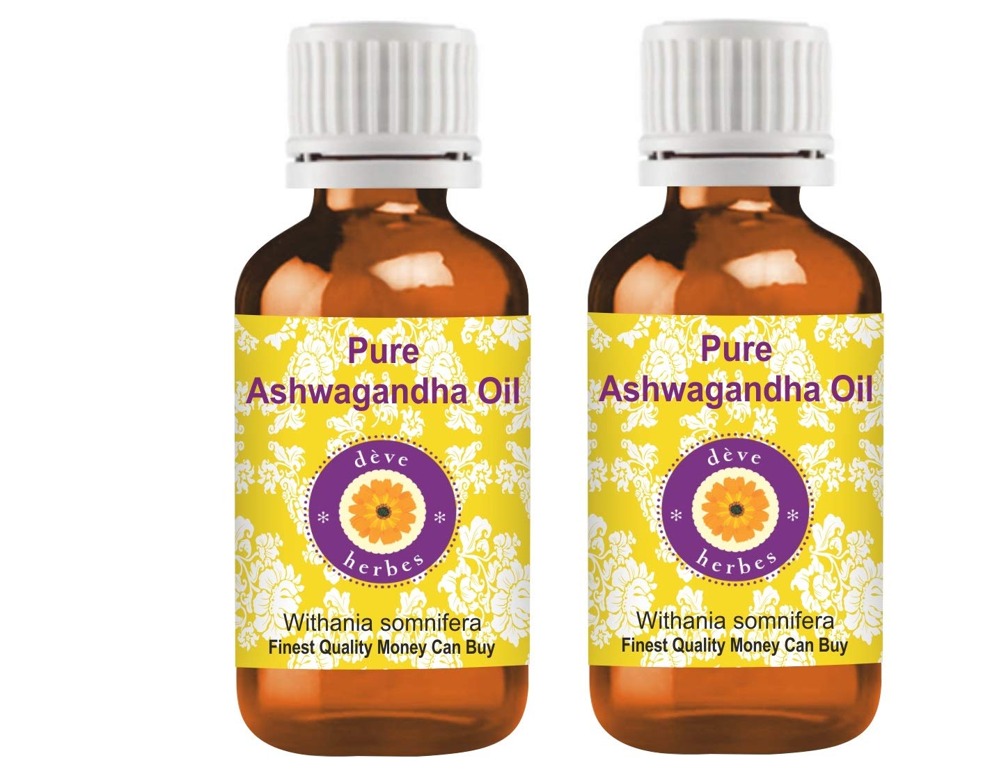 Deve Herbes Olio puro di Ashwagandha (Withania somnifera) (confezione da due) 100 ml x 2