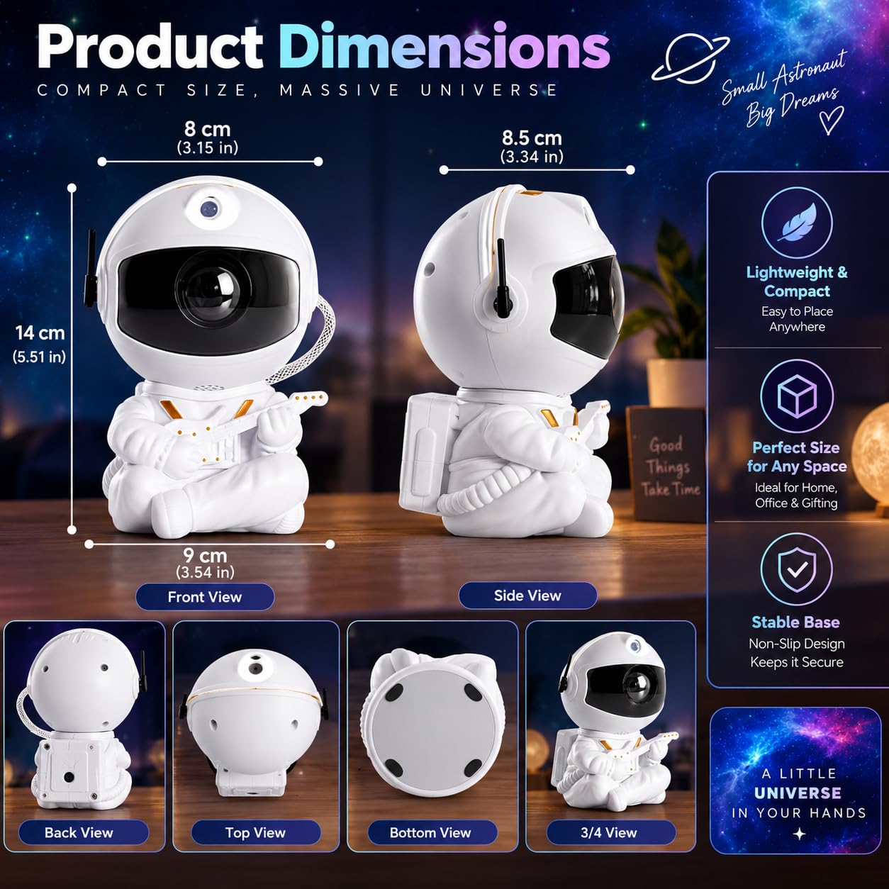 Astronaut Star Projector Night Light - Nebula Projection -2