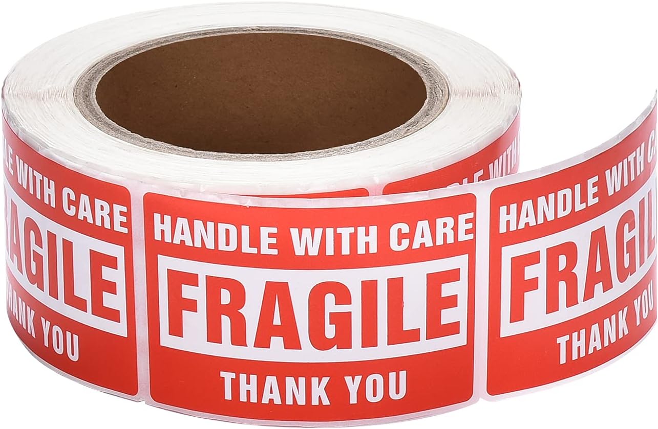 1 Roll 3"x5" Fragile Stickers Handle with Care Warning Packing Shipping Label with Self Adhesive [500 Labels Per Roll]