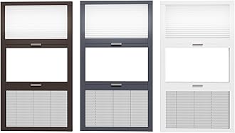 Skylight Blinds Light Filtering Cellular Shades Windows Screen Two-in-one Blinds Shade Suitable Roof Inclined Plane Room Window Custom Size (Black Screen/White Shades).