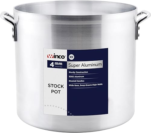 Winco USA Super Olla de aluminio, peso pesado, 24 cuartos de galón, aluminio, metálico